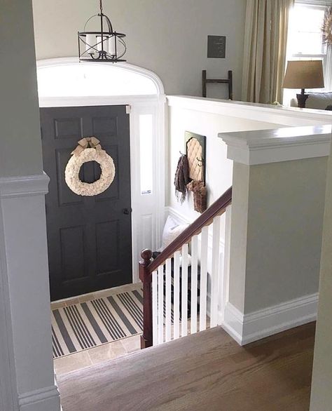 #tbt The front foyer back at our home in New England. That foyer has seen so many phases of our family over the past 13 years. Home... it’s… Split Foyer Remodel, Split Level Entry, Split Entry Remodel, Raised Ranch Remodel, Split Level Entryway, Vstupná Hala, Split Level Remodel, Entryway Stairs, Split Foyer