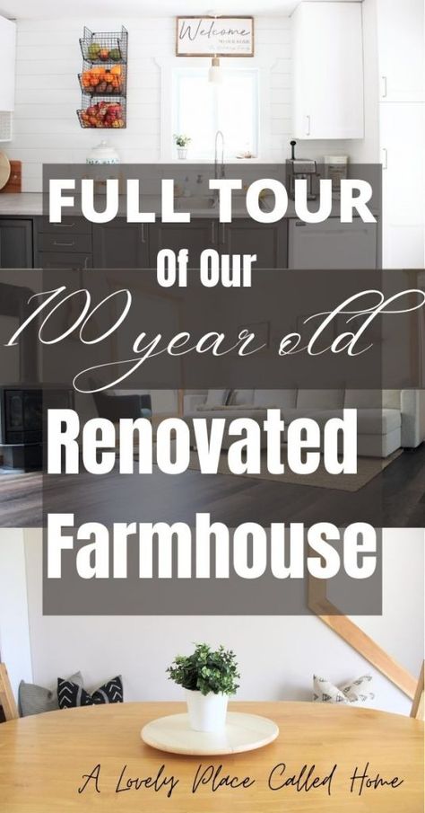 cover photo full tour of our 100 year old renovated farmhouse 100 Year Old House Renovation Ideas, Small Old House Renovation, Farmhouse Remodel Before And After, Old Farmhouse Renovation, Old Farmhouse Remodel, Old House Decorating, 100 Year Old House, Old Home Renovation, Old Farmhouse Kitchen