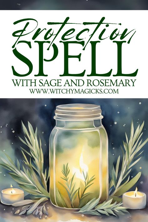 Create a powerful protection spell using sage and rosemary! Harness the ancient energies of these herbs to shield your space and aura from negativity. This simple ritual helps purify, cleanse, and surround you with protective energies, promoting peace and safety. Perfect for daily protection or when you feel the need for extra spiritual defense.  #ProtectionSpell #SageAndRosemary #HerbalMagic #EnergyProtection #WitchcraftRituals #WitchyTips #SpiritualCleansing #Spellcraft #WitchyMagicks Protective Herbs Protection Spells, Health Protection Spell, Powerful Protection Spell, Herbs For Protection, Sage And Rosemary, Spells For Beginners, Jar Spells, Witch Bottles, Burning Sage