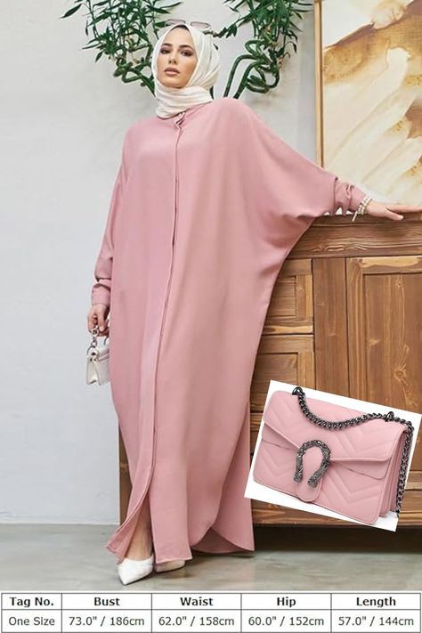 ODASDO Muslim Dresses for Women Abaya Button Down Henley Shirt Prayer Dress Batwing Long Sleeve Middle East Arabian Robe #abaya #eid  #eidmubarak #islam  #dresses https://amzn.to/3VGKVHg Ramadan Party, Women Abaya, Prayer Dress, Muslim Dresses, Money Bouquet, Eid Collection, Henley Shirt, Henley Shirts, Bat Wings