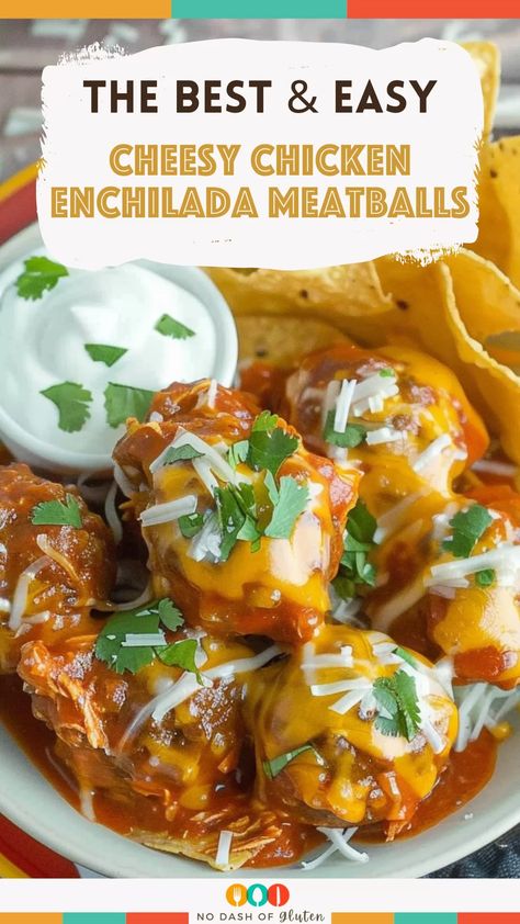 Cheesy Chicken Enchilada Meatballs Chicken Enchilada Meatballs, Enchilada Meatballs, Best Spaghetti Recipe, Meatball Seasoning, Chicken Taco Seasoning, Cheesy Chicken Enchiladas, Chicken Meatball Recipes, Easy Enchiladas, Spicy Tacos