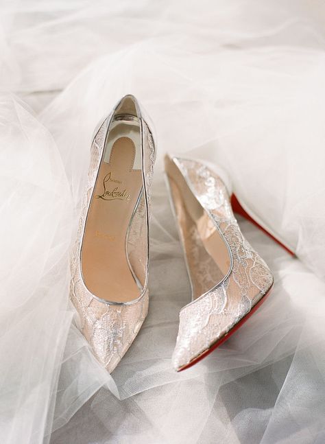 Christian Louboutin Shoes Wedding, Wedding Shoes Christian Louboutin, Chic White Wedding, Louboutin Wedding Shoes, Louboutin Wedding, Wedding Christian, Bohemian Style Gown, Christian Louboutin Wedding, Christian Louboutin Wedding Shoes