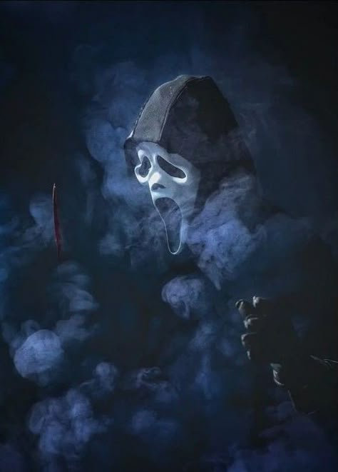 Blue Horror Movie Aesthetic, Ghost Face Scary Movie, Ghostface Pfp, Ghostface Art, Ghostface Aesthetic, Ghostface Wallpaper, Horror Wallpapers Hd, Pfp Blue, Horror Movie Tattoos