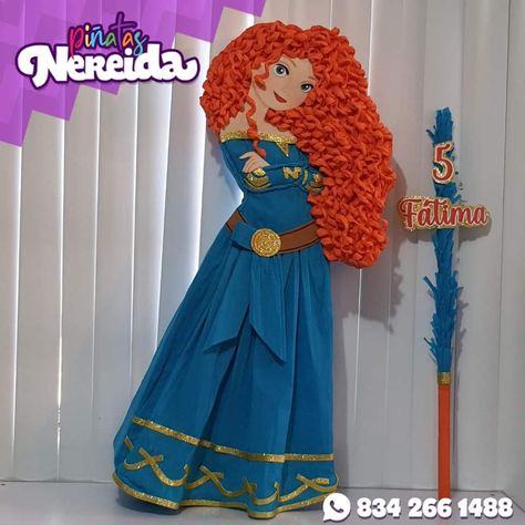 Merida Birthday Party, Pinata Birthday, Birthday Party Centerpieces, Lettering Practice, Paper Crafts, Birthday Party, Pastel, Disney Princess, Birthday