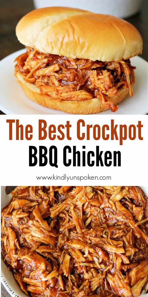 Best Crockpot Bbq Chicken, Easy Pulled Chicken, Slow Cooker Bbq Pulled Chicken, Bbq Pulled Chicken Sandwiches, Crockpot Bbq Chicken, Bbq Pulled Chicken, Pulled Chicken Sandwiches, Bbq Chicken Crockpot, Chicken Crockpot Recipes Easy