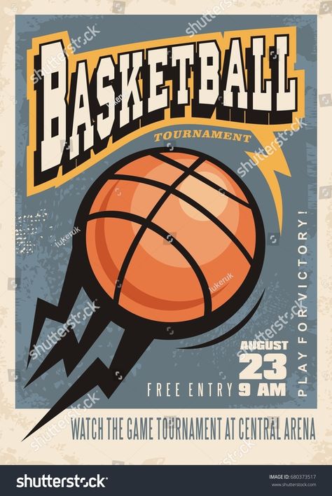 Retro Poster Design, Basketball Banners, Basketball Background, Basketball Poster, غلاف الكتاب, Grunge Posters, Bola Basket, Seni Vintage, Basketball Posters