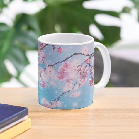 "Cherry Blossom Aesthetic" Mug by ind3finite | Redbubble Cherry Blossom Aesthetic, Glaze Painting, Blossom Aesthetic, Aesthetic Coffee, Pottery Mug, Pottery Mugs, Pottery Painting, Best Christmas Gifts, Summer 2022