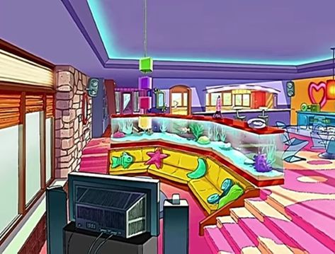 Totally Spies Room Aesthetic, Totally Spies Living Room, Totally Spies House Interior, Totally Spies Background, Totally Spies Interior Design, Totally Spies Apartment, Totally Spies Bedroom, Totally Spies Room, Totally Spies House