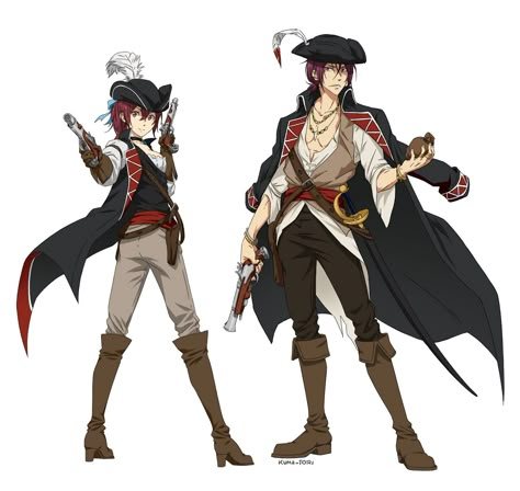 Free! Samezuka Pirate AU! Pirate Jacket Drawing, Captain Pirate Outfit, Pirate Outfit Drawing Reference, Pirate Art Reference, Pirate Boots Drawing, Anime Pirate Outfit, Fantasy Pirate Outfit Male, Pirate Outfit Men Drawing, Male Pirate Drawing