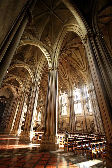 Bristol Cathedral Gothic Cathedral Interior, Cathedral Hallway, Victorian Cathedral, Bristol Cathedral, Cathedral Interior, Tudor Architecture, Gothic Interior, Silent Prayer, Gothic Cathedrals