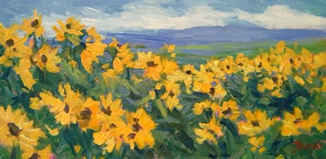 Crested Butte Sunflowers by Laura Reilly Acrylic ~ 6 x 12 Laura Reilly, Anime Wallpapers Backgrounds, Sunflower Drawing, Sunflowers Background, Colorado Artists, Computer Wallpaper Desktop Wallpapers, Cute Laptop Wallpaper, Sunflower Wallpaper, Crested Butte