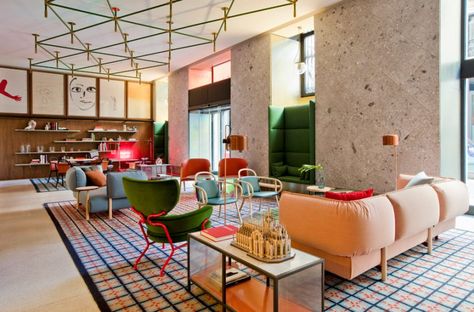 Room Mate Hotel, Room Mate, Milan Hotel, Luxury Furniture Design, Lobby Lounge, Student Housing, Hotel Interior Design, Patricia Urquiola, Hotel Interiors