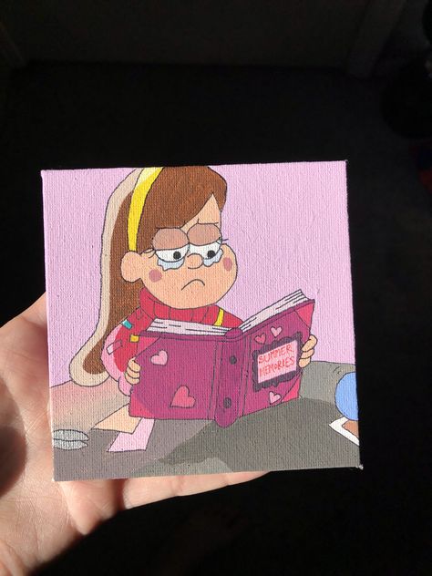 acrylic Gravity Falls Canvas Painting, Gravity Falls Painting, Falls Painting, Disney Canvas Paintings, Fall Canvas Painting, Disney Canvas, Fall Canvas, Mabel Pines, Summer Memories