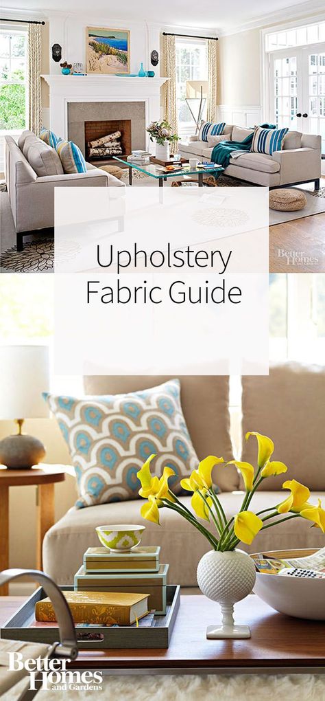 Whether you’re looking to reupholster chairs, sofas, ottomans, or other pieces of furniture, you’ll find this upholstery fabric guide extremely helpful. Learn all about the best natural fabrics and synthetic fabrics to use when giving old, outdated, or vintage furniture a stylish makeover. Fabric For Upholstery Chairs, Fabric Chairs Living Room, Fabric Chair Makeover, Fabric For Upholstery, Fabric For Couch Upholstery, Best Fabric For Sofa Upholstery, Furniture Upholstery Fabric, Vintage Upholstery Fabric, Bauhaus Couch