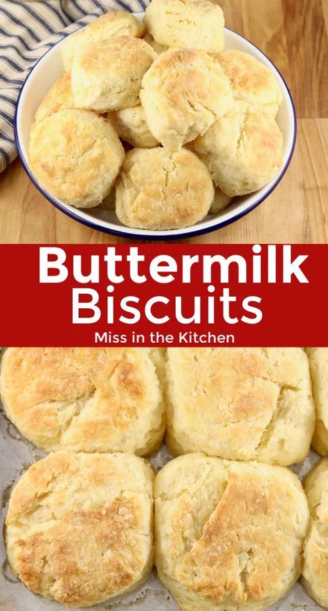 Buttermilk Biscuits are tender, flaky and delicious. A must have for breakfast and a great addition to your favorite comfort food meals. Spread them with butter or top them with gravy! Buttermilk Biscuits From Scratch, Best Homemade Biscuits, Comfort Food Meals, Biscuits From Scratch, Best Homemade Bread Recipe, Homemade Buttermilk Biscuits, Buttermilk Biscuits Recipe, Savory Scones, Homemade Buttermilk