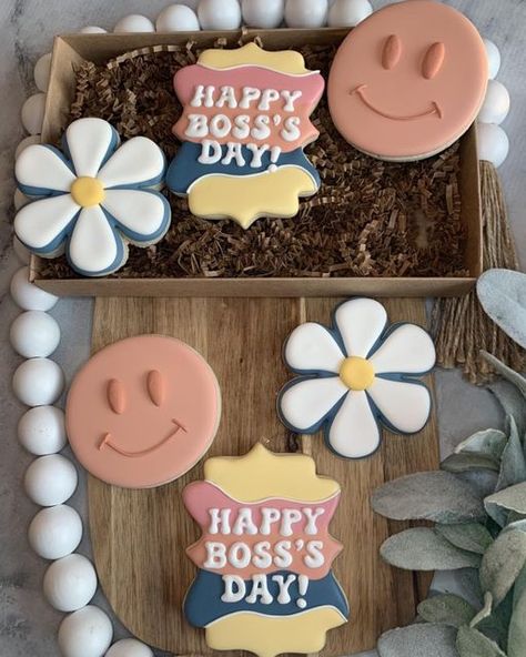 Boss Day Cookies Decorated, Bosses Day Cookies Decorated, Happy Boss's Day, Boss Day, Royal Icing Sugar, Bosses Day, Cookie Business, Boss' Day, Best Boss