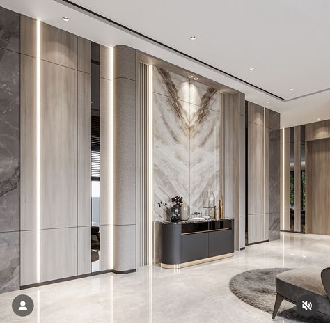 Console Wall Design, Modern Lobby Design, Luxury Marble Flooring, Console Wall, Dental Office Design Interiors, Living Room Wall Designs, Lobby Interior Design, Cladding Design, Latest Living Room Designs