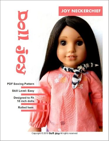 FREE Joy Neckerchief 18" Doll Clothes Pattern | Pixie Faire Pixie Faire Patterns, Free Doll Clothes Patterns, American Girl Doll Diy, American Girl Patterns, Doll Clothes Pattern, American Girl Doll Crafts, Doll Clothes Patterns Free, American Doll Clothes, Ag Doll Clothes