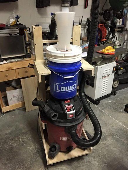 Shop Vac Cart with Dust Deputy Dust Collector Diy, Dust Deputy, Shop Dust Collection, Dust Collection System, Shop Vacuum, Building Tips, Shop Vac, Workshop Organization, Work Bench