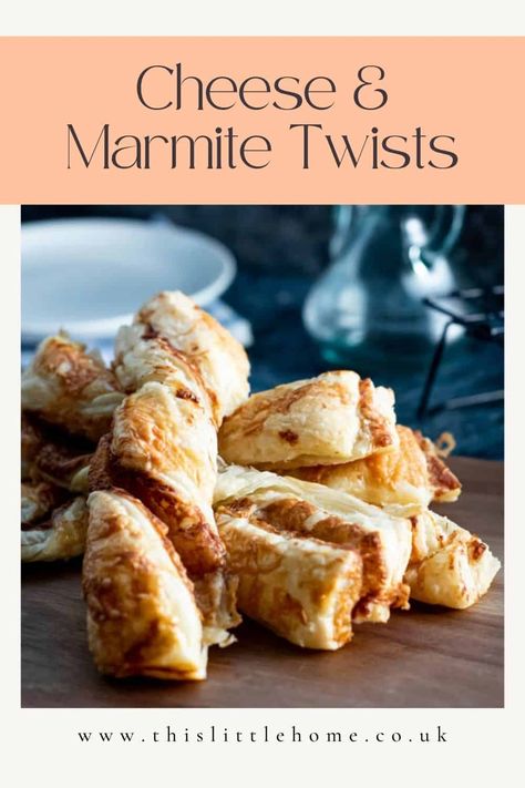 Bakery-Style Cheese and Marmite Twists With Puff Pastry Cheese And Marmite Puff Pastry, Cheese Twists Puff Pastry, Cheese Twists, Cheesy Ham, Cheese Puff Pastry, Easy Puff Pastry, Family Baking, Cheese Straws, Recipes With Few Ingredients