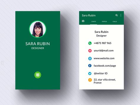 Whatsapp Style Business card | Tutorial by Jai Siva Kumar Digital Card Design, Digital Business Card Design, Digital Visiting Card, Identity Card Design, Business Cards Layout, Graphic Design Business Card, Visiting Card Design, Business Card Design Creative, Luxury Business Cards