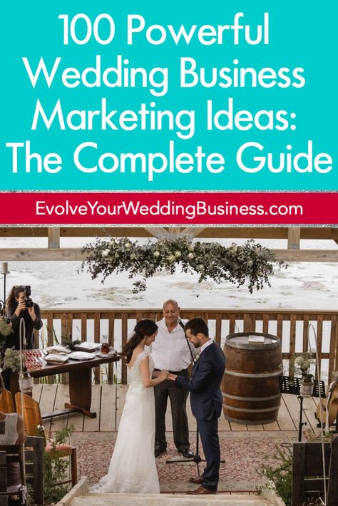 100 Powerful Wedding Business Marketing Ideas: The Complete Guide  // Evolve Your #Wedding Business -- #weddingbusiness #weddingadvice Bridal Marketing, Venue Marketing, Wedding Planner Career, Wedding Business Ideas, Become A Wedding Planner, Homestead Wedding, Wedding Planner Business, Business Marketing Ideas, Wedding Planning Business