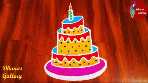 Happy Birthday Cake Rangoli|How to Draw Cake Kolam|Christmas/NewYear/Birthday Special Cake|Creative🎂 Cake Rangoli, Birthday Rangoli Designs, How To Draw Cake, Sanskar Bharti Rangoli Designs, Peacock Rangoli, Cake Drawing, Boy Dress, Baby Boy Dress, Rangoli Designs Images