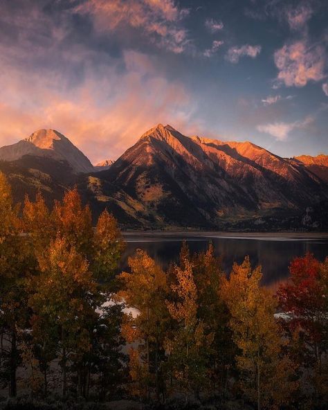 Fall Nature Photography, Twin Lakes Colorado, Autumn Court, Fall Photography Nature, Fall Landscape Photography, Fall Nature, Twin Lakes, Landscape Photography Tips, Orange Leaves