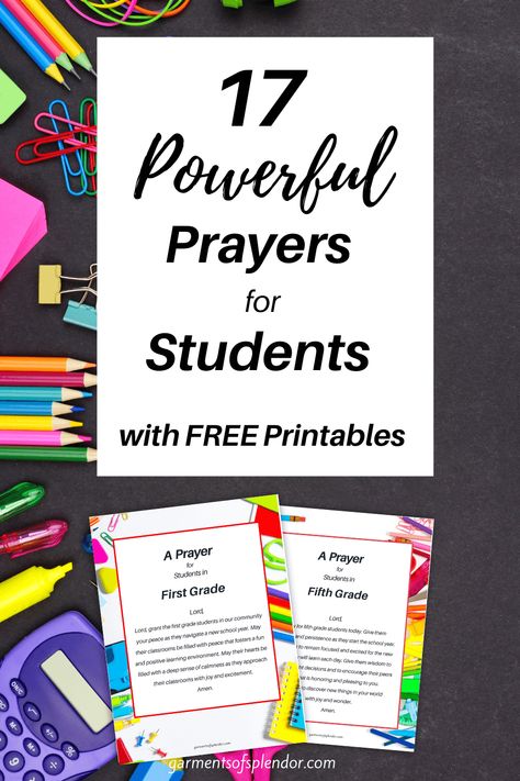 17 Powerful Prayers for Students (with Free Printable Prayers) - Short Prayer For Students, Prayers For Students, Prayers For Teenagers, Treehouse Kids, Prayers For Direction, Exam Prayer, Prayer For Students, Back To School Prayer, Teacher Prayer