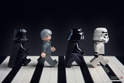 Abbey Road by Jee Hyung Lee Lego Humor, Star Wars Figure, Lego Stormtrooper, Lego Poster, Foto Macro, Lego Wallpaper, Storm Troopers, Lego People, Awesome Lego