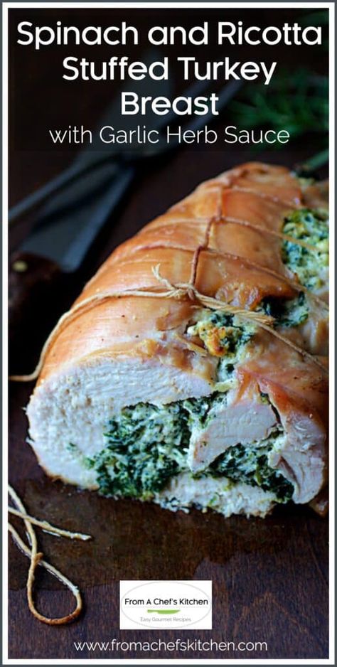 Netflix Watching, Garlic And Herb Sauce, Garlic Herb Sauce, Stuffed Turkey Breast, Turkey Roulade, Superbowl Desserts, Celebration Food, Stuffed Turkey, Turkey Tenderloin