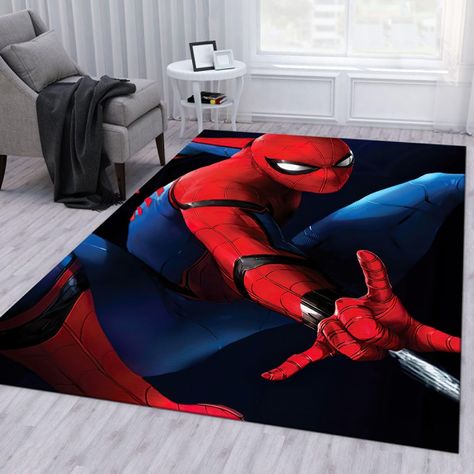 PRICES MAY VARY. 【SUPERIOR QUALITY】: Introducing our Superhero Rug, boasting a luxurious 9mm thickness. Its velvet surface, adorned with short fibers of 8mm, offers a plush and soothing texture. Embedded within is a plush foam layer, elevating its thickness and elasticity, ensuring a comfortable experience for tired feet. 【THE ULTIMATE GIFT FOR SUPERHERO ENTHUSIASTS】: Whether it's your living room, bedroom, hallway, study, stage, or bar, our Superhero Rug is the perfect accent for hosting lively Spiderman Bedroom Ideas, Spiderman Room Ideas, Movie Living Room, Marvel Room Ideas, Superhero Bathroom, Spiderman Bedroom, Avengers Room, Bedroom Decor Kids, Superhero Nursery