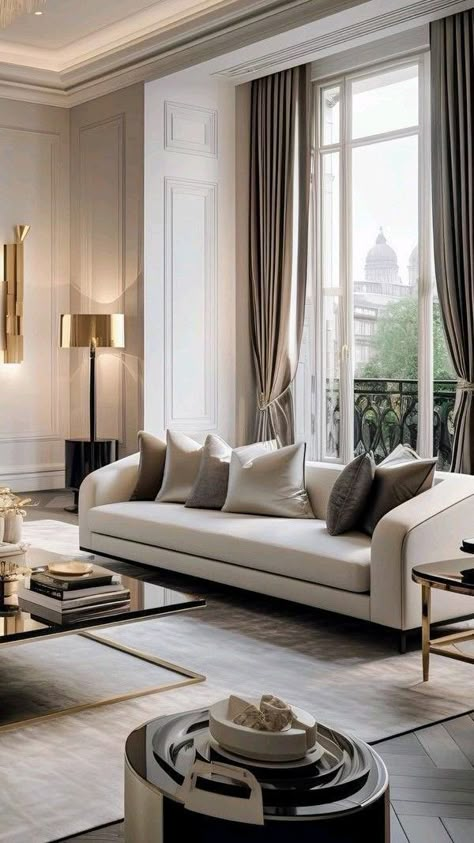 Curtains Living Room Modern, Whitewashed Wood, Pocket Curtains, Luxury Curtains, Classic Living Room, Design Room, Curtain Designs, Design Living Room, Wood Accents