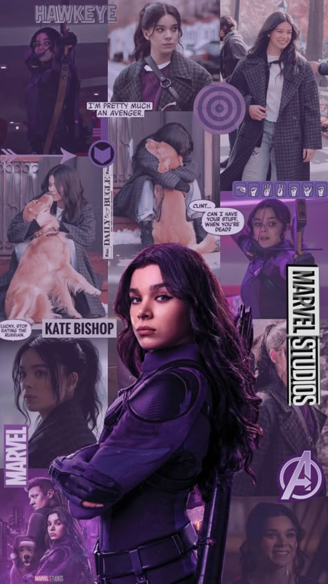 Kate Bishop 💜 #marvel #mcu #katebishop #hawkeye #avengers #marvelstudios #luckythepizzadog #haileesteinfeld #skwalker32 Avengers Aesthetic Wallpaper, Marvel Sketchbook, Bishop Marvel, Avengers Aesthetic, Hawkeye Avengers, Kate Bishop Hawkeye, Character Hair, Im A Simp, Kate Bishop