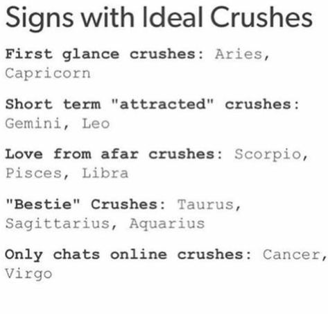 Crush Signs, Zodiac Sign List, Sagittarius Aquarius, Aquarius Capricorn, Capricorn Pisces, Libra Virgo, Love Crush, Zodiac Signs Scorpio, Zodiac Funny