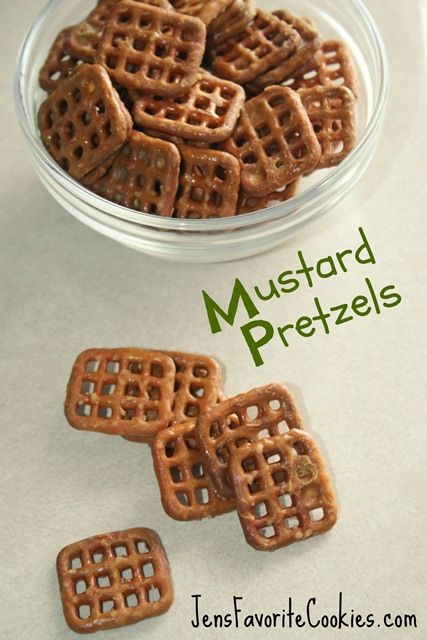 Mustard Pretzels Mustard Pretzels Recipe, Recipes For Cookies, Simple Easy Recipes, Mustard Pretzels, Honey Mustard Pretzels, Hot Mustard, Pretzel Crisps, Snack Mixes, Mustard Recipe