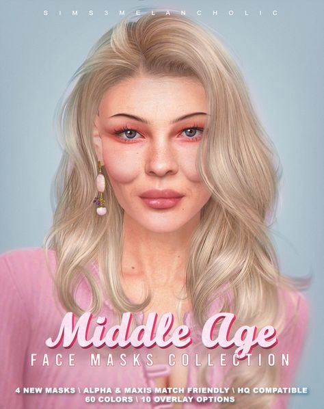 💋 MIDDLE AGE FACE MASKS COLLECTION 💋 | Patreon Sims 4 Mod Face, Sims 4 Smudged Makeup, Sims 4 Cc Patreon Face Preset, Sims 4 Smile Lines, Sims 4 Cc Old People Skin, Sims Face Mask, Face Mask Cc Sims 4, Sims 4 Eye Mask, Sims 4 Plastic Surgery Cc