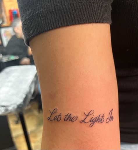 Out Of The Black Into The Blue Tattoo Lana, Let The Light In Tattoo Lana, Ariana Grande Lyric Tattoos, Let The Light In Tattoo, Ldr Tattoo, Lana Del Rey Tattoos, Lana Del Rey Tattoo, Small Girly Tattoos, Mom Tattoo Designs