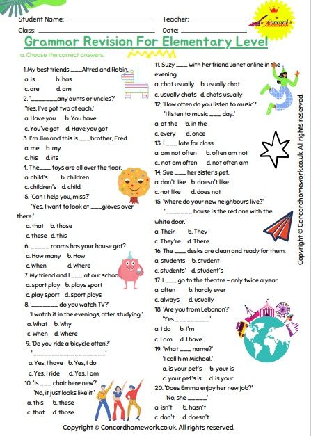 Grammar revision for English elementary level English Beginner Worksheets, English Adjectives, Possessive Adjectives, English Ideas, Learn Language, Simple Present Tense, English Teaching Materials, Simple Present, English For Beginners