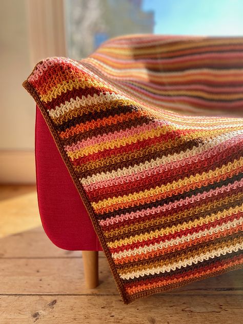 Ravelry: Spicy Orange Blanket pattern by Emma TheCrochetSwirl Pink And Orange Crochet Blanket, Crochet Swirl, Orange Blanket, Crochet Patterns Ideas, Retro Colours, Crochet Square Blanket, Striped Blanket, Patchwork Blanket, Baby Afghan Crochet