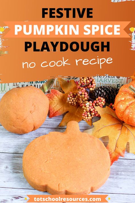 This pumpkin spice playdough recipe is sure to become a fall favorite with kids. This pumpkin playdough is a no cook recipe so it's easy for kids to help! They'll love playing with this festive pumpkin pie playdough and will use it again and again! #pumpkinplaydough #nocookplaydough #pumpkinspice #homemadeplaydough Easy Pumpkin Playdough Recipe, Pumpkin Scented Playdough, Fall Playdoh Recipe, Pumpkin Pie Playdough Recipe, Pumpkin Cooking Preschool, Pumpkin Spice Playdough Recipe, Pumpkin Spice Playdough Recipe No Cook, Pumpkin Playdough Recipe No Cook, Pumpkin Playdough Recipe