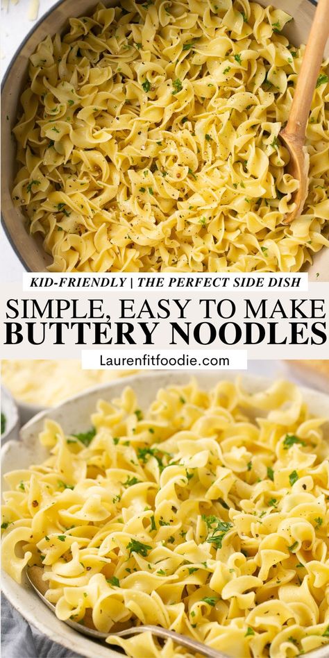 Buttered Egg Noodles Recipe, Gluten Free Noodles Recipe, Pasta Side Dishes Easy, Cheap Side Dishes, Buttery Noodles, Buttered Noodles Recipe, Egg Noodle Recipes, Light Pasta, Cooking Recipes For Dinner