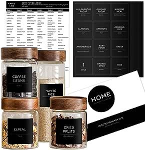 v2croft 168 Pantry Labels for Containers, Minimalist Farmhouse Style, Black Matte Stickers White Fine Line Text, Preprinted Waterproof Label for Jars, Bottles & Canisters Organization Storage Chalkboard Pantry Labels, Kitchen Pantry Labels, Tiny Pantry, Pantry Jars, Minimalist Farmhouse, Storage Labels, Food Storage Container Set, Organization Storage, Waterproof Labels