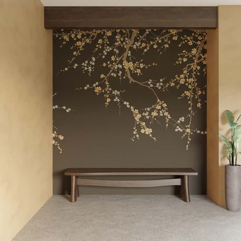 The National flower of Japan, the cherry blossom – or Sakura. Representing a time of renewal and optimism makes it the perfect design to adopt onto your walls. The brown-black background of this impactful colourway adds a subtle drama to an interior scheme, we’ve perfectly partnered with some rich paints to continue the drama of this design. Transform your walls and create a loving home with our unique range of digital wall murals. Crafted with passion here at Graham & Brown we have combined our