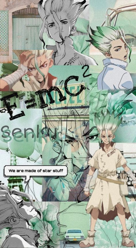 Dr Stone Senku Wallpaper, Senku Wallpaper, Dr Stone Wallpaper, Dr Stone Senku, Stone Wallpaper, Dr Stone, Wall Collage, Anime Chibi, Anime Wallpaper