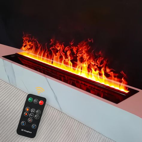 PRICES MAY VARY. 🔥【 Flame Effects】: 3D atomized flame fireplace, this innovative fireplace features a built-in misting system that creates the mesmerizing illusion of a realistic flame. The misting flames add a touch of elegance and tranquility to any room, providing a cozy and inviting environment. 🔥【Safe and Energy Saving】: The automazied fieplaces use LED technology, Only need to add purified water or filtered water, save time and energy as this fireplace produces no messy or harmful things Led Fireplace Wall Ideas, Open Electric Fireplace, Electric Fireplace For Apartment, Suspended Electric Fireplace, Vapor Fireplace Living Rooms, Electric Fireplace Modern Design, Add Fireplace To Living Room, Faux Fireplace With Candles, Electric Fireplace Accent Wall