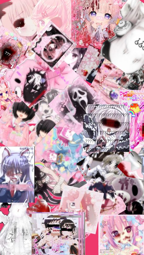 First collage ever Cutegore Wallpaper, Collage Wallpaper, Clown Makeup, Cute Patterns Wallpaper, Aesthetic Themes, Cute Pattern, Pattern Wallpaper, Cute Wallpapers, Anime Wallpaper