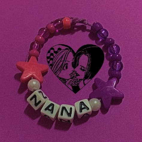 NANA anime Nana Bracelet, Diy Kandi Bracelets, Nana Anime, Pony Bead Bracelets, Clay Bead Necklace, Diy Kandi, Best Valentine Gift, Friendship Bracelets Designs, Valentine Gifts For Girlfriend