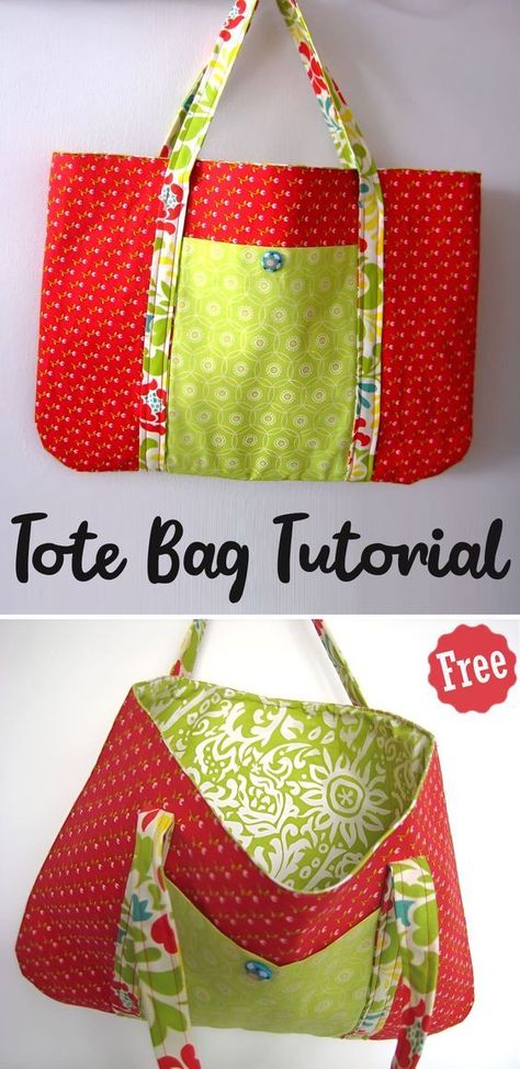 Simple Tote Bag Tutorial Side Bag Sewing Pattern, Fabric Tote Bag Pattern, Carry On Bag Pattern, Easy Sew Purse, Easy Sew Tote Bag, Lined Tote Bag Pattern Free, Fat Quarter Tote Bag Free Pattern, Bag Tutorials Free Pattern, How To Make A Tote Bag Sewing Patterns