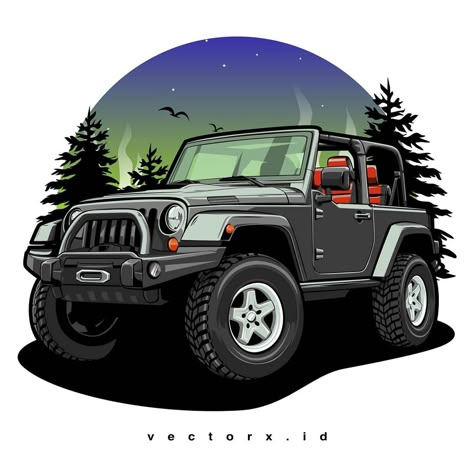 Jeep Drawing, Jeep Covers, Jeep Art, Wrangler Car, Typography Shirt Design, Jeep Stickers, Automotive Artwork, Car Vector, Train Art